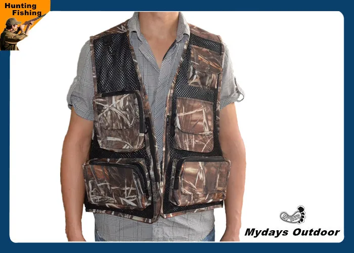 Camouflage MDSTOP мульти карманы Открытый Охота дышащая куртка камуфляж быстросохнущая Охота Рыбалка тактический жилет - Цвет: Camouflage