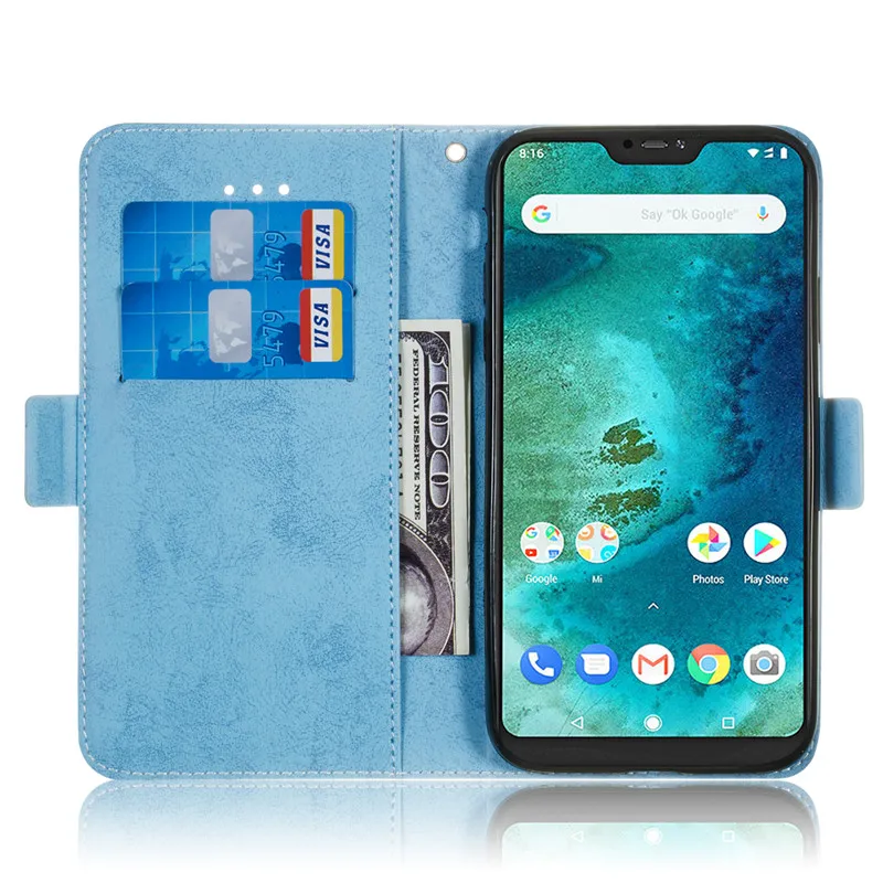 Чехол-книжка из искусственной кожи с бумажником для Xiaomi Pocophone F1 Mi A2 Lite Redmi 5 Plus S2 6A