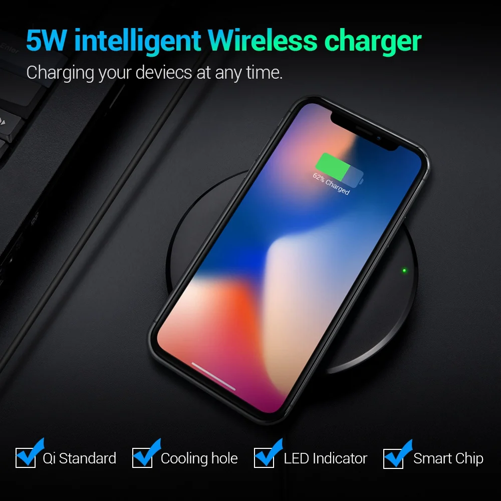 Беспроводное зарядное устройство FLOVEME Qi для iPhone XS XR X 8 Plus 5 Вт зарядные устройства