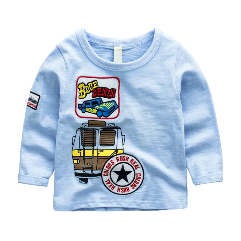 2017 Мальчиков Дети С Длинными Рукавами Футболки Хлопок Детские Мультфильм