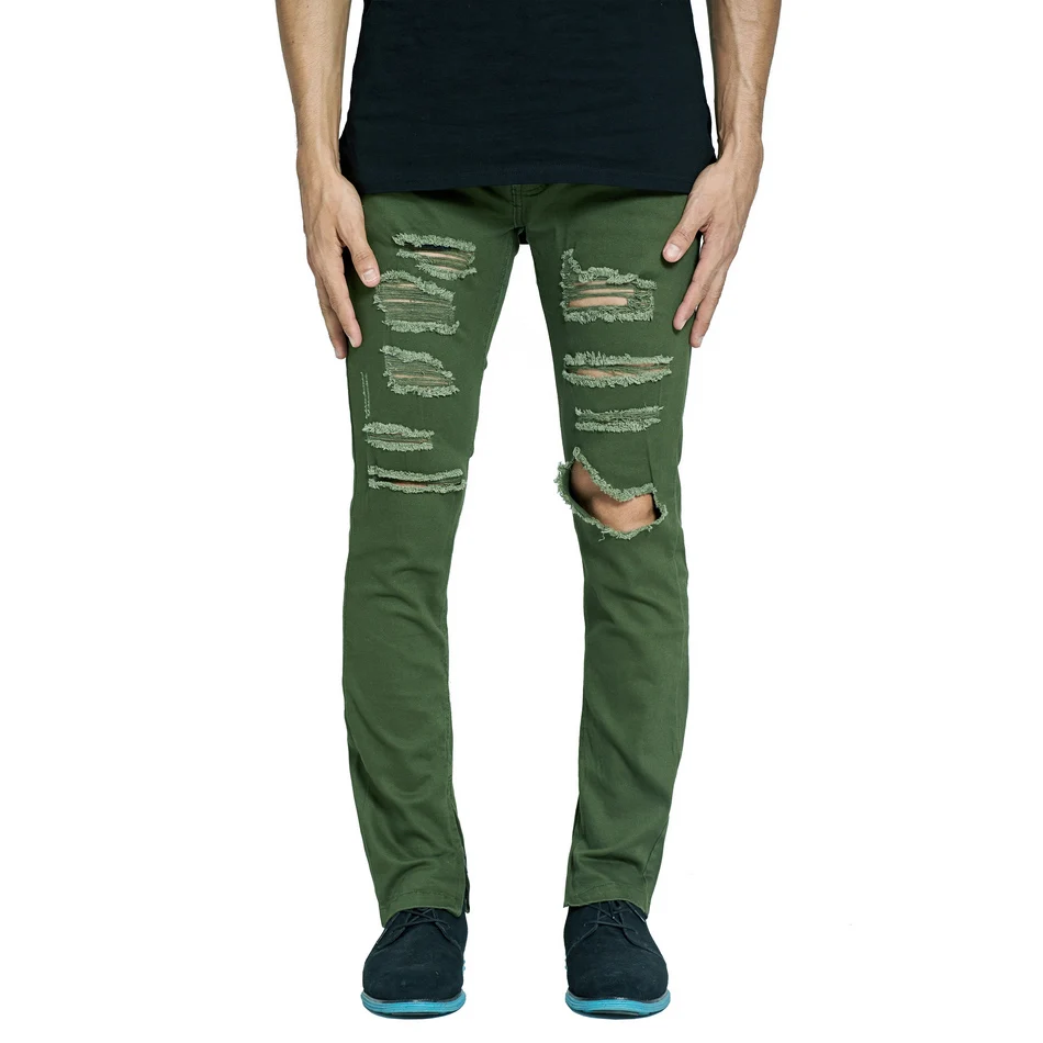 Джинсы мужские Стрейчевые в стиле хип хоп рваные|men jeans|skinny stretch jeansstretch jeans |