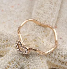 Оптовая продажа и розничная розовое золото хрустальное в форме сердца Weddding