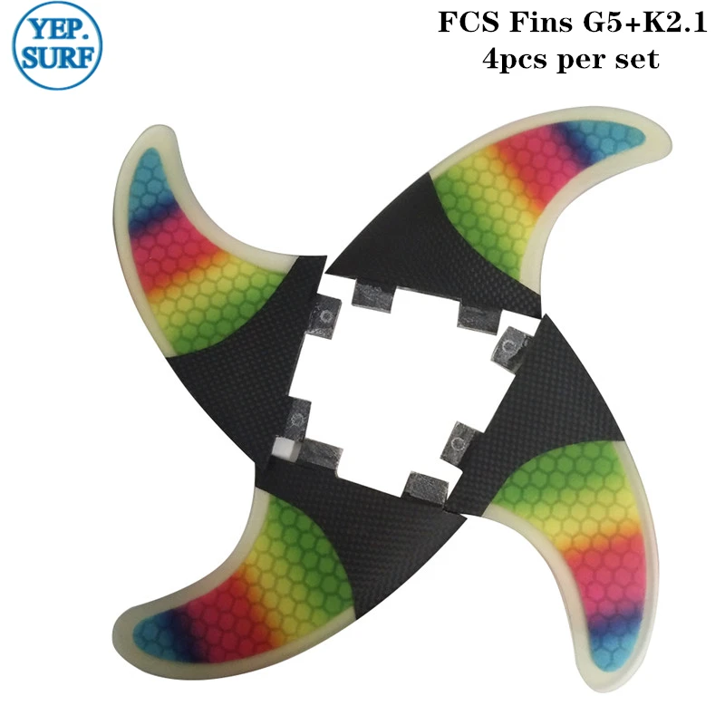FCS плавники из углеродного волокна Радуга SUP G5 + K2.1 доска для серфинга плавник Quilhas