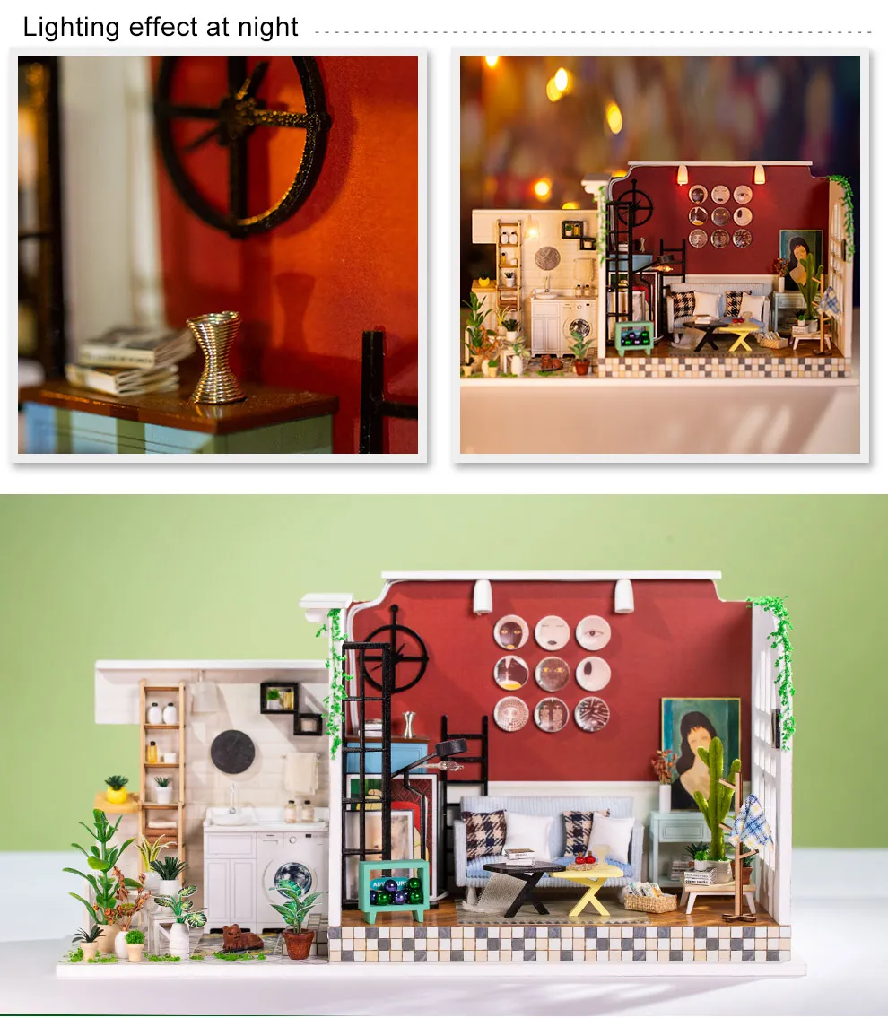 Сборный Diy кукольный домик Miniaturas 3d Деревянный кукольный дом мебель миниатюрный кукольный домик наборы паззл игрушки для детей подарок на день рождения