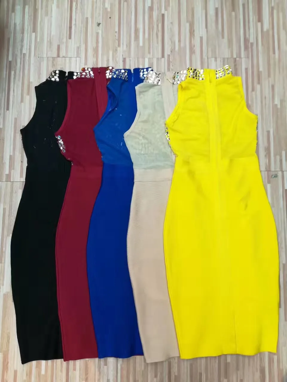 6 цветов высокое качество женское летнее сексуальное Бандажное платье с бисером