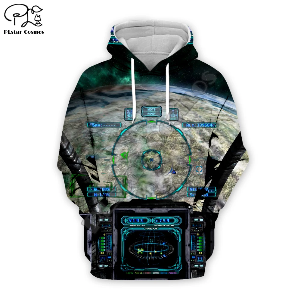 Мужские толстовки с принтом Вселенная 3d космическим кораблем женские