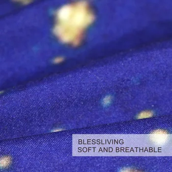 BlessLiving Marble Bedding Set Queen Golden Blue Turquoise Duvet Cover Set Quicksand Bed Cover 3-Piece Vivid Art Bedspreads 3