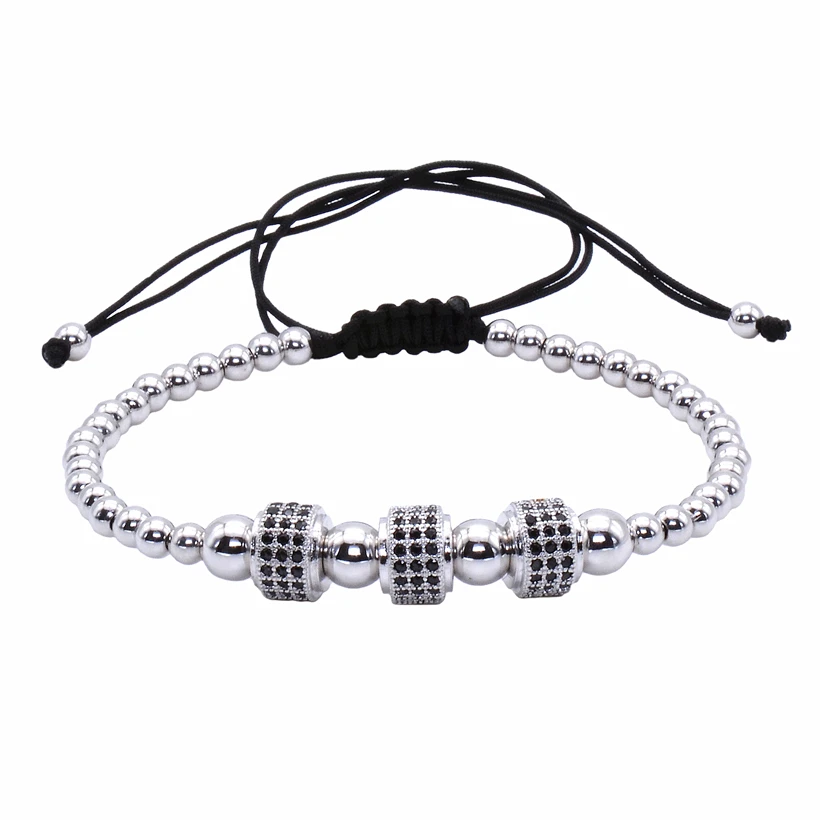 Мужские браслеты Макраме ATTYIRENA круглые с пробкой золотого цвета бусинами