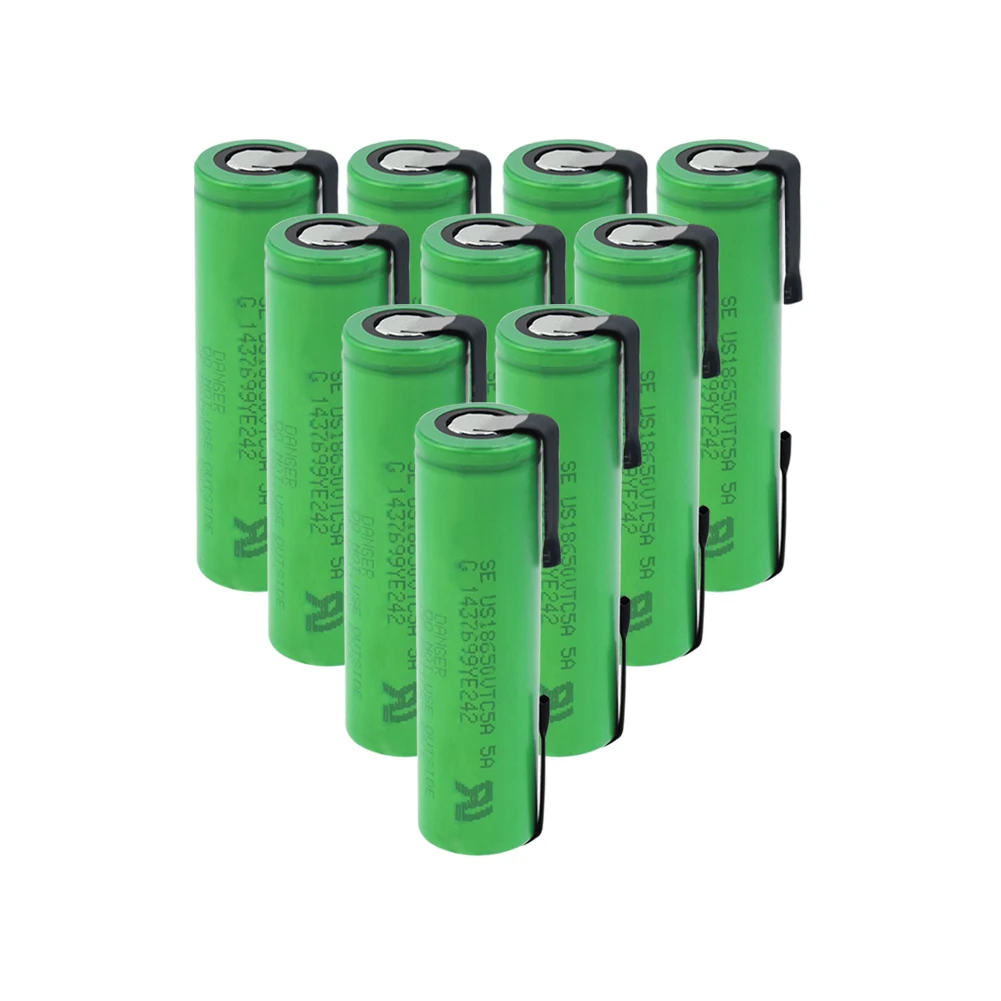 Высокая 35A натуральная US18650VTC5A 18650 батарея 2600mAh литиевая аккумуляторная батарея Сварка никелевый лист батарея для фонарика