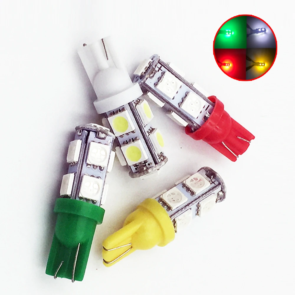 

YSY 50pcs T10 9SMD 5050 9LED Car 194 168 192 W5W 12V Light Automobile Bulbs LED Lamp Wedge Interior Light 9 SMD Lights Wholesale