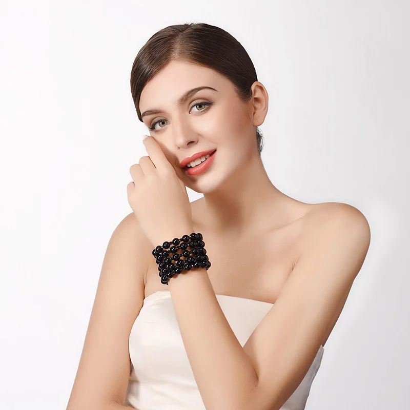 U7 Многослойные Стразы Имитация Перл Браслеты Для Женщин Синтетический Жемчуг