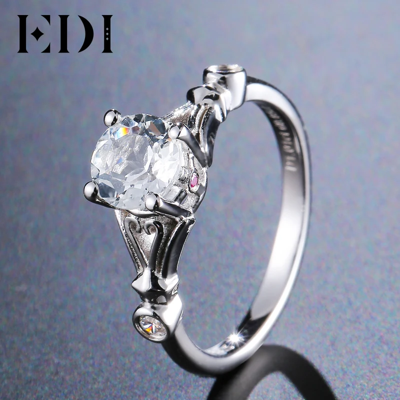 Женское кольцо из белого золота 14 к 585 пробы с натуральным Рубином|ring for|rings for womenring