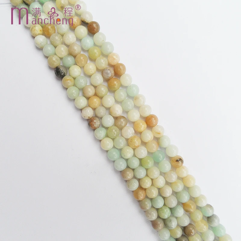 

Free shipping Natural stone 8MM Amazonite Amazon beads Smooth Round Amazonite Loose Beads For necklace jewelry Making(47-48 bead