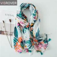 summer scarf for women scarf luxury brand viscose shawl floral wrap boho green scarf beach top dress hijab scarves wholesale