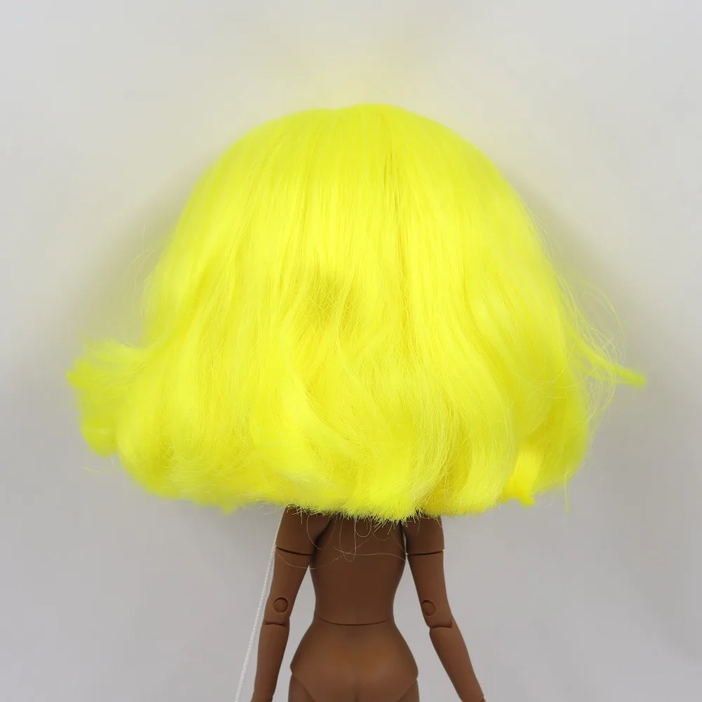 

ICY DBS Blyth Doll super black skin yellow short hair joint body shiny face 1/6 30cm toy