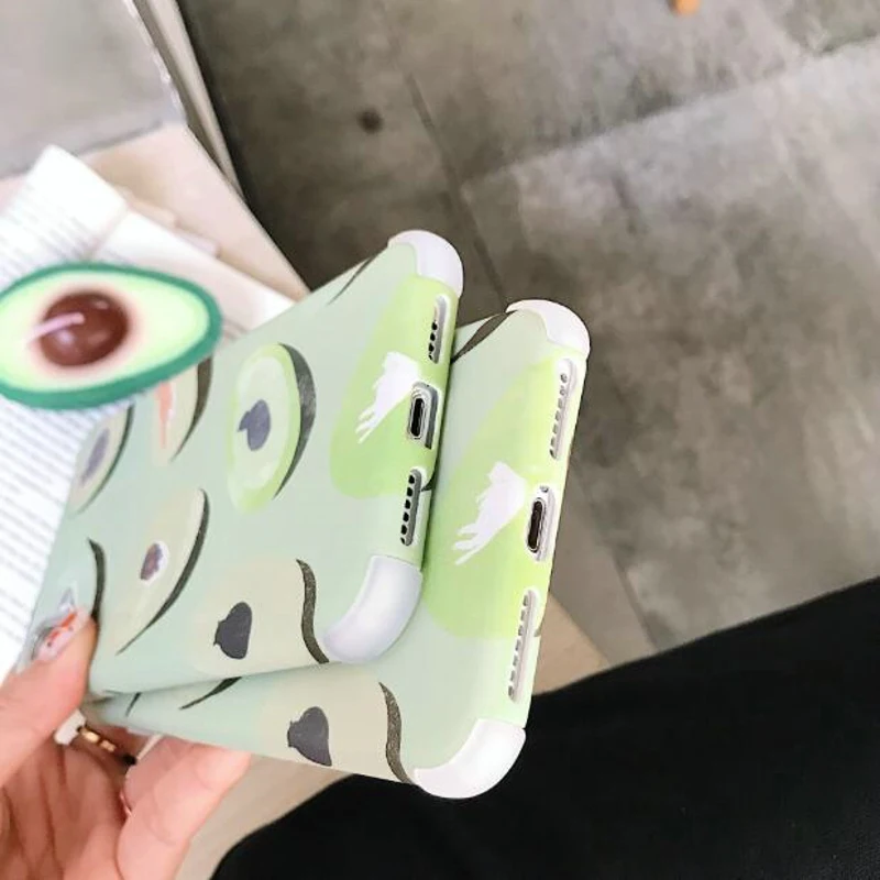Summer Fruits avocado peach Cases For iphone XR Cute Letter Phone XS Max 6 6S 7 8 Plus Soft TPU Back Cover |