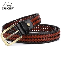 cukup unisex handmade weave fashion vintage genuine leather belts fashion belts simple design pin buckle free shipping nck142
