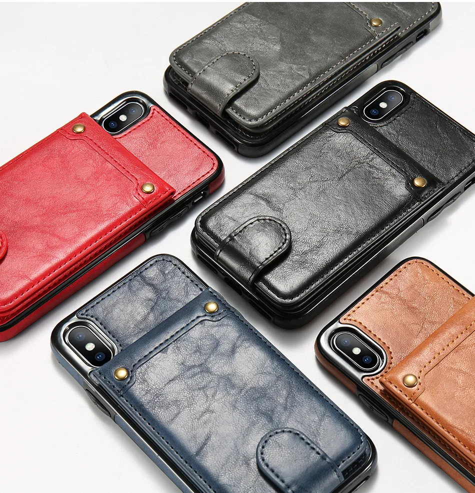 Чехол KISS PU Lether с отделением для визиток, Карманный чехол для телефона, для iPhone 7, 7 Plus, подставка, держатель, чехол для iPhone X, XS, 6 S, Capinhas