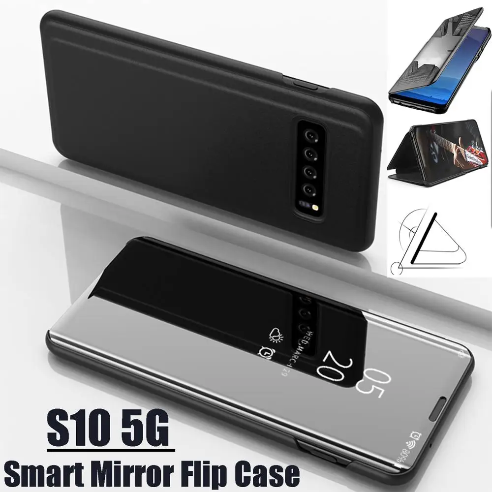 Роскошный чехол для телефона Samsung Galaxy S10 5G (6 7 дюйма) 2019 PC зеркальный флип Кожаные