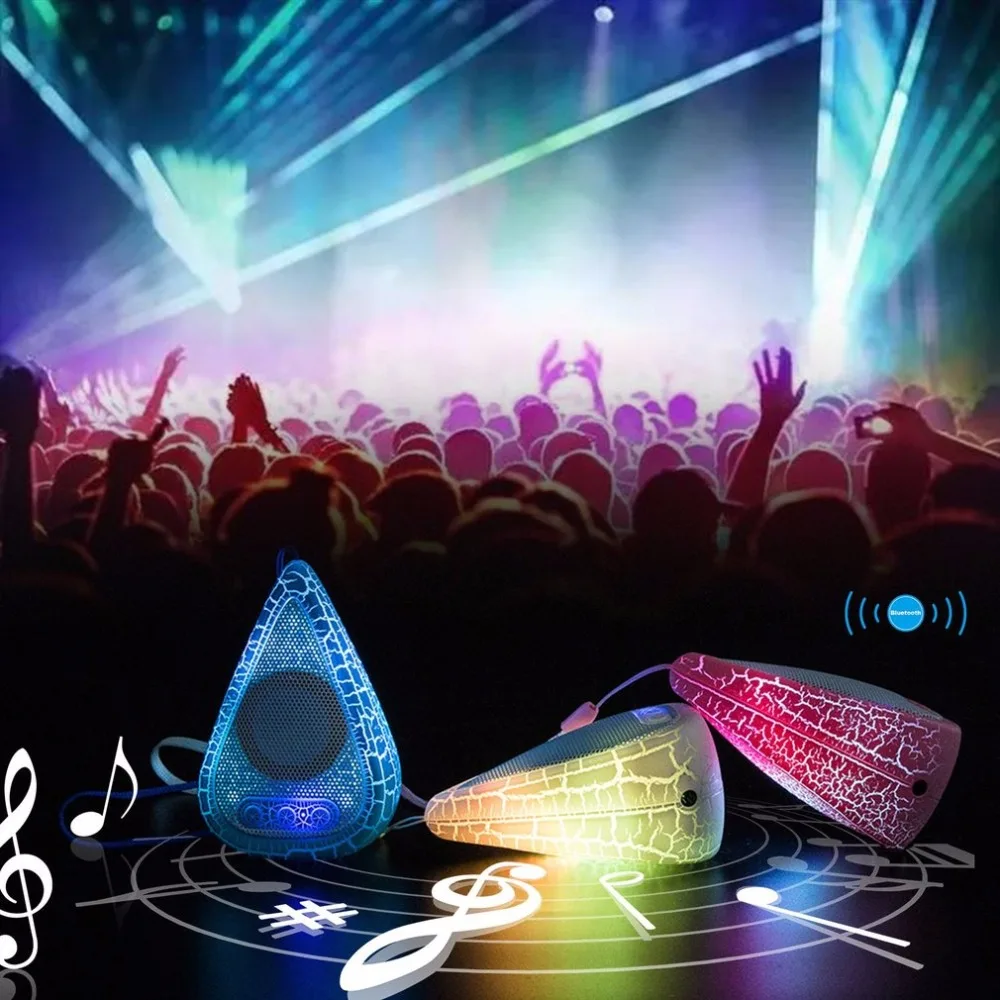 Mini Portable Water Droplet Shape Wireless 7 Colors Crack Bluetooth Speaker Hands-free FM Radio Music Player For Mobile Phone |