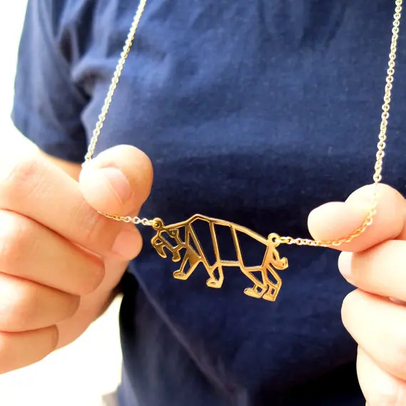 Оптовая продажа Трендовое ожерелье с тигром женское массивное оригами Saber