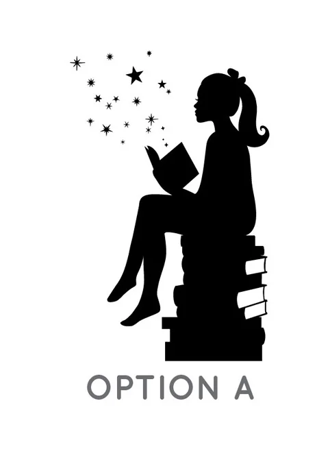 01 white Девушка книги для чтения волшебная Наклейка на стену спальня виниловые художественные наклейки для школы классных комнат библиотеки украшения дома комнаты Фреска G173 - Цвет: 01 white