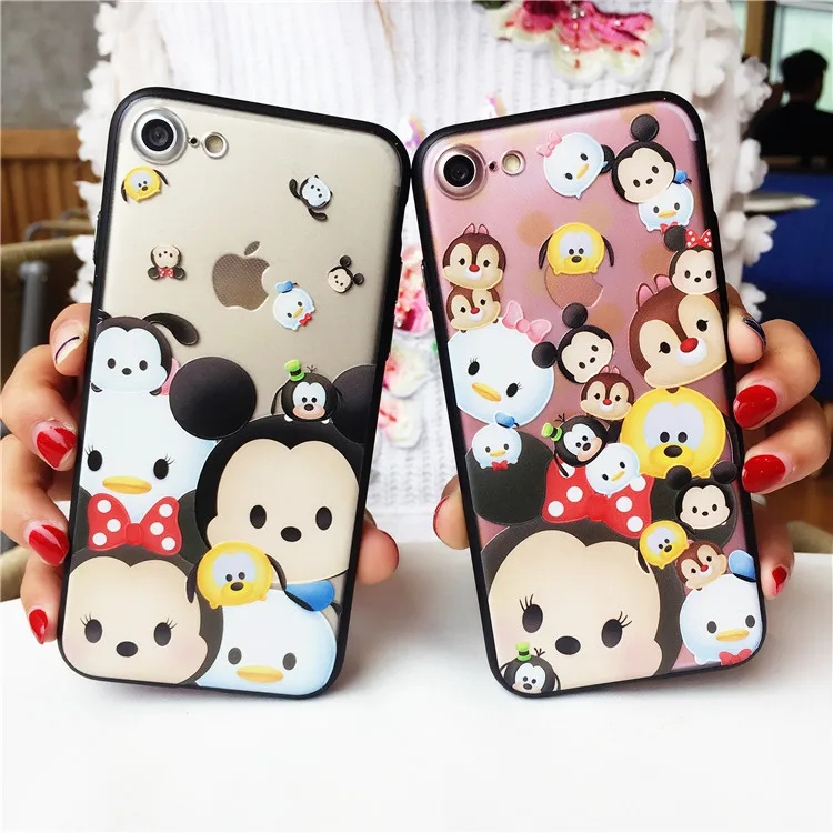 Телефон Чехол Для iphone 6 s плюс splus 7 Покрытие кнопка Мультфильм Pattern ТПУ + PC Combo