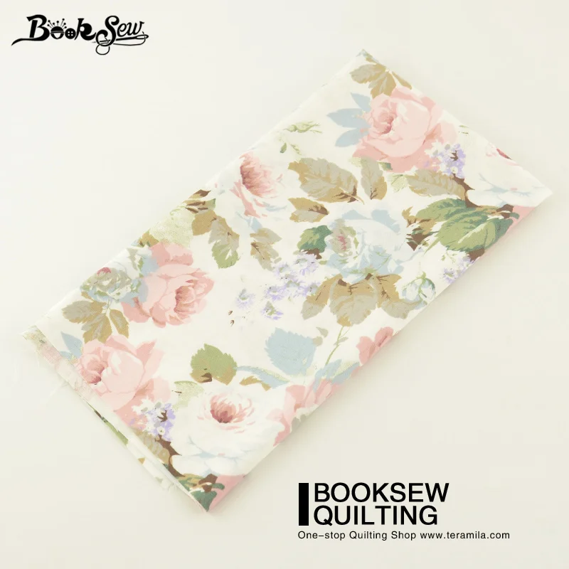 Booksew хлопок саржа белая стеганая ткань цветочный узор DIY Tecidos De лоскутное шитье сеточная ткань Por Metro Algodon