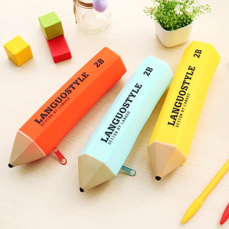 Большой чехол карандаш на молнии в форме карандаша держатель для ручек школьные