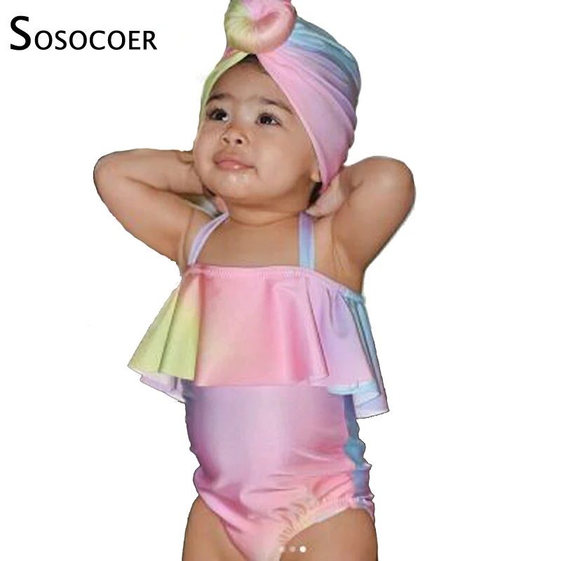 SOSOCOER/купальный костюм для маленьких девочек детский купальный цельный купальник