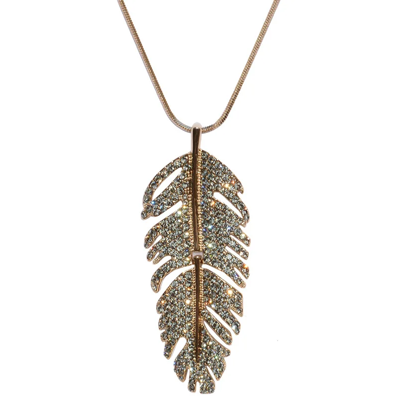 Женское длинное ожерелье с перьями|Ожерелья подвеской| |