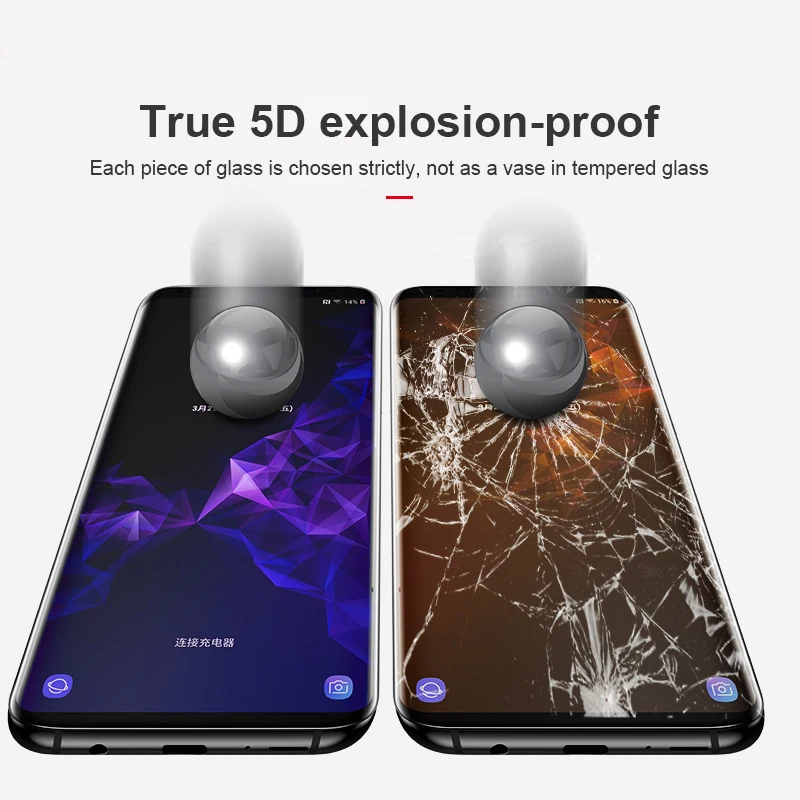 RZP изогнутое полное покрытие закаленное стекло для samsung Galaxy S8 S9 S10 Plus Note 8 9 10 Защита экрана для samsung S8 S9 стеклянная пленка