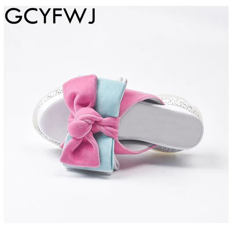 GCYFWJ/летние женские кожаные Нескользящие туфли на платформе уличные тапочки с
