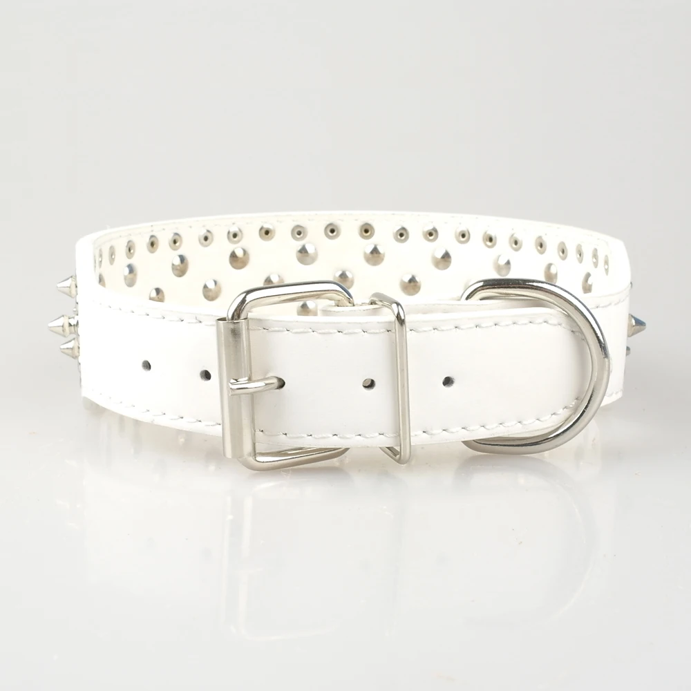 3 размера мягкие белые шипованные ошейники для собак регулируемые и шлейки