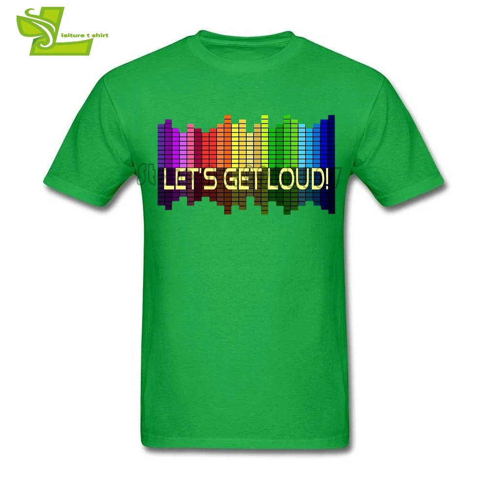 Футболка с эквалайзером музыки принтом let's Get Loud Мужская футболка для отдыха