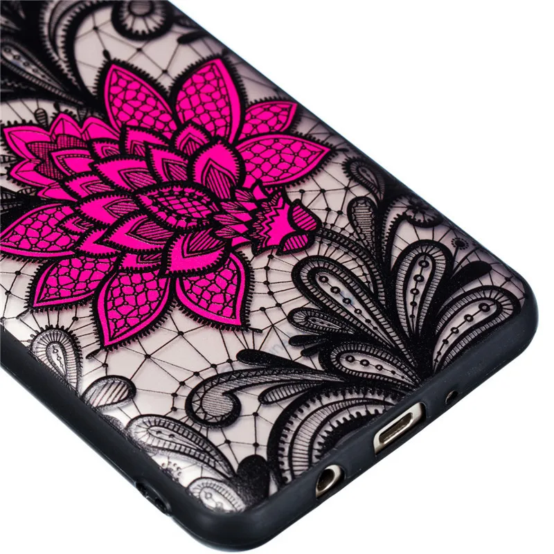 For Samsung Galaxy J5 2016 Cover Lace Black Rose Phone Case Embroidery Foral J510 Fundas |