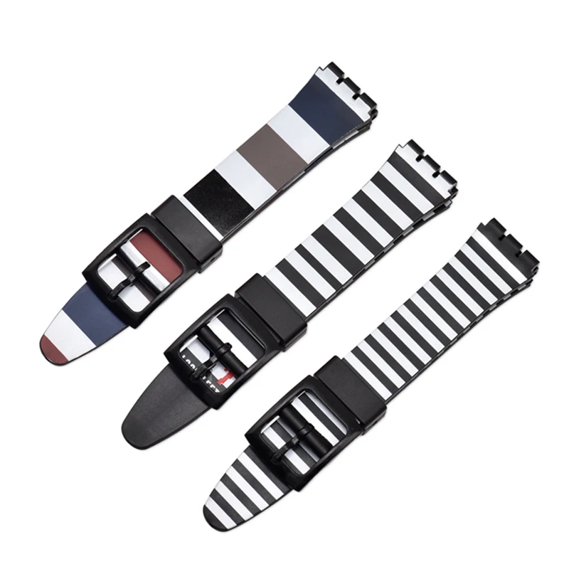 Ремешок силиконовый для часов Swatch цветной сменный резиновый браслет мужчин и
