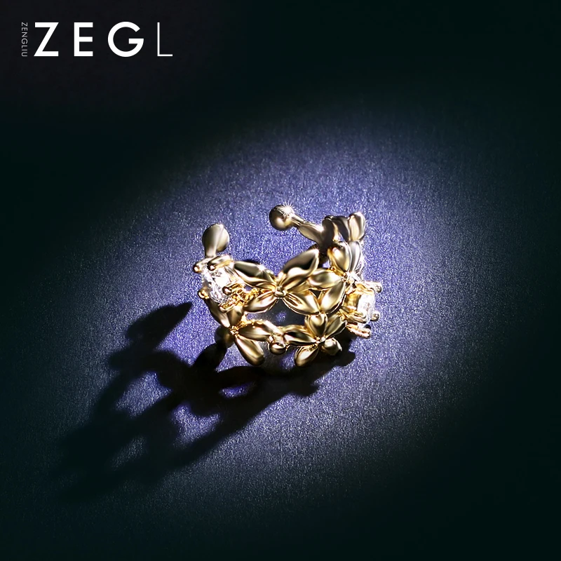 ZEGL Sen клипсы для ушей без пирсинга женские серьги мини темперамент простые свежие