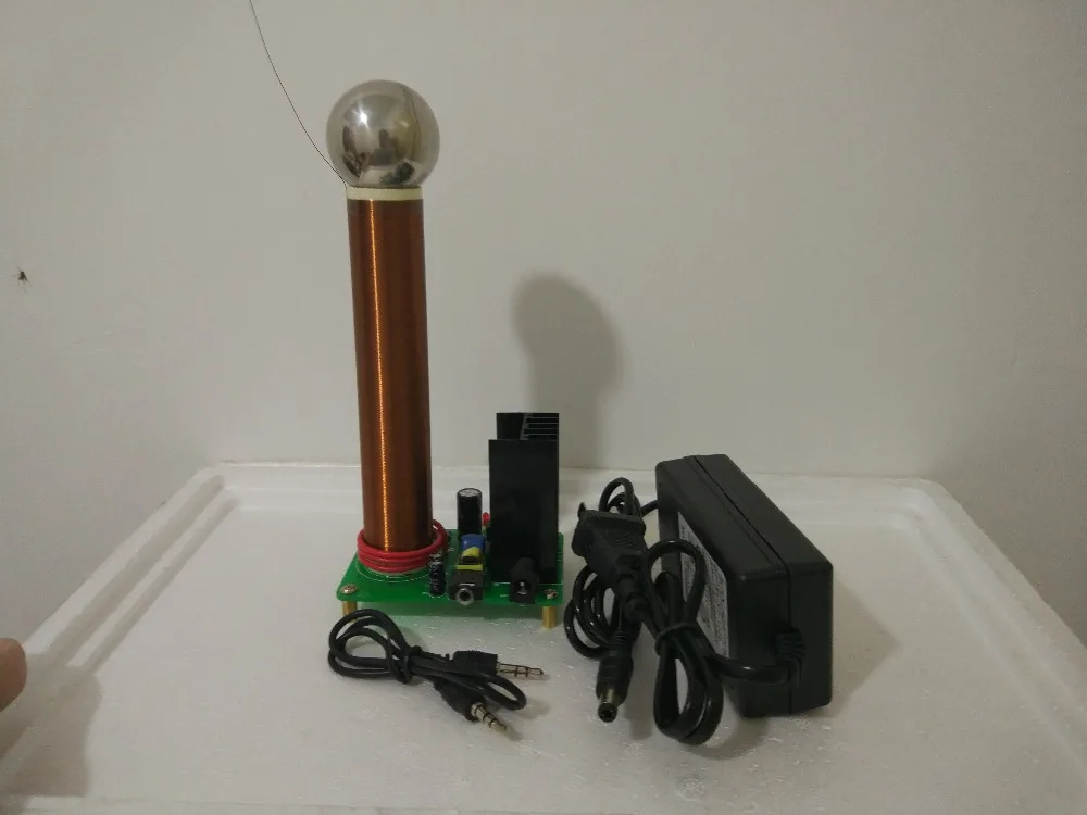 Дизайн SSTC DIY Мини плазменный динамик с катушкой Тесла дуга громкий динамик музыка Тесла катушка Беспроводная передача тест x3452