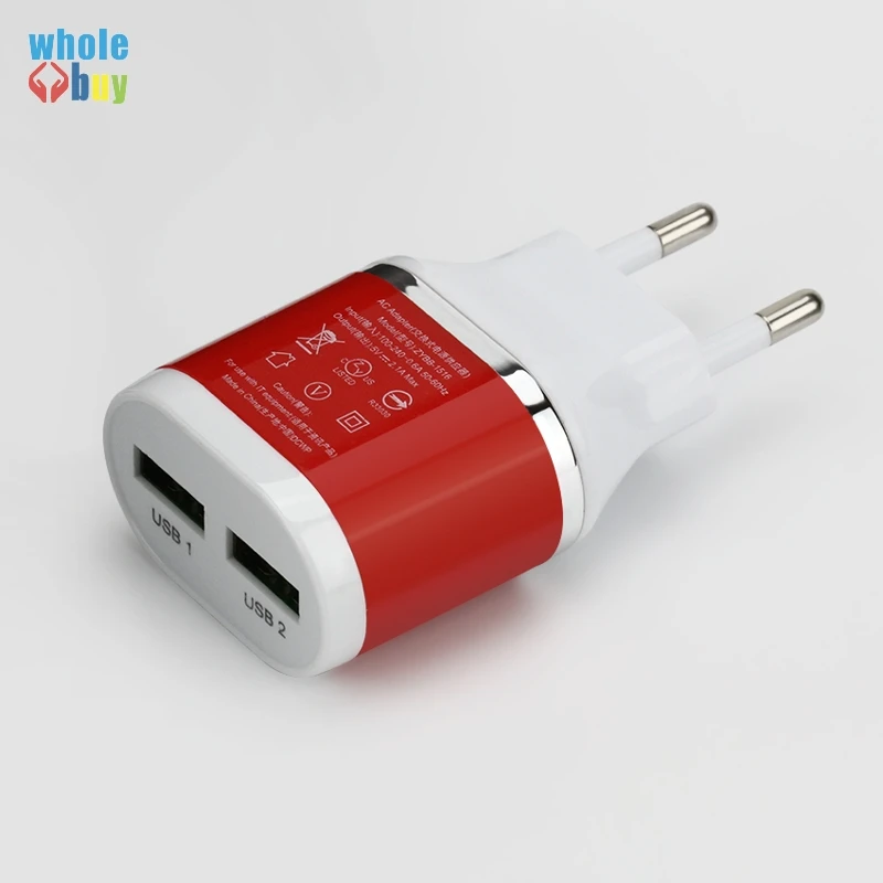 Настенное зарядное устройство с двумя USB портами 5 В 2 А 100 шт.|Зарядные устройства|