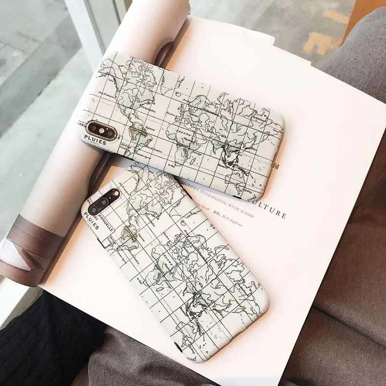 3D Карта мира Роскошный дизайнерский чехол для телефона Iphone XS X MAX XR 6 S 7 8 Plus plus Чехол