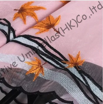 Вышивка 2 раза черное покрытие 100% солнцезащитный UPF&gt50 + зонт 8 ребер два сложения