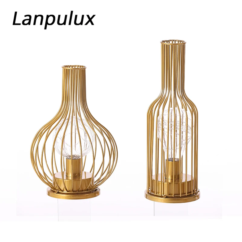 Lanpulux железная декоративная настольная лампа винтажная Золотая Серебряная