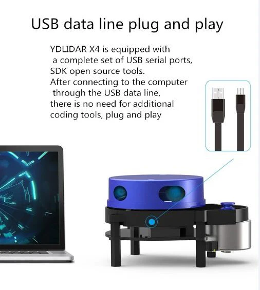 Elecrow YDLIDAR X4 360 градусов 2D LiDAR Ranging сенсор для ROS Robot/Slam/3D Модуль Восстановления диапазон 0,12-10 м