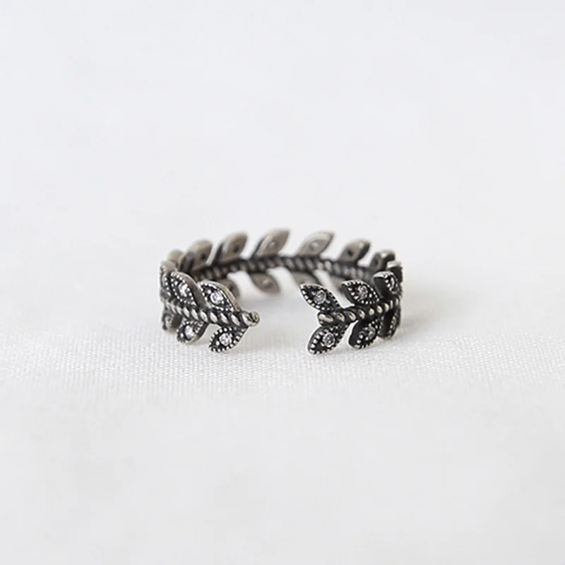 Solid 925 Sterling Silver Ring For WomenTrendy Style Leave Shape Accessories Adjustable Rings On Party (JewelOra RI102712) | Украшения и