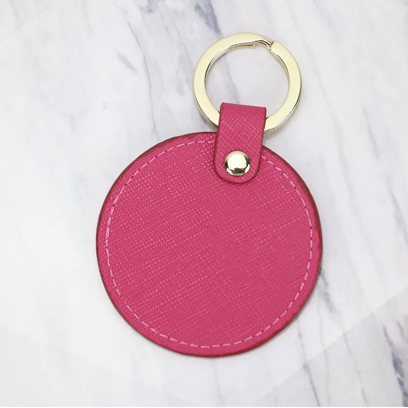 rose red Оригинальные буквы для девочек, сафьяно, кожаный брелок, круглый брелок для ключей, женский брелок, подарок с монограммой, буквы - Цвет: rose red