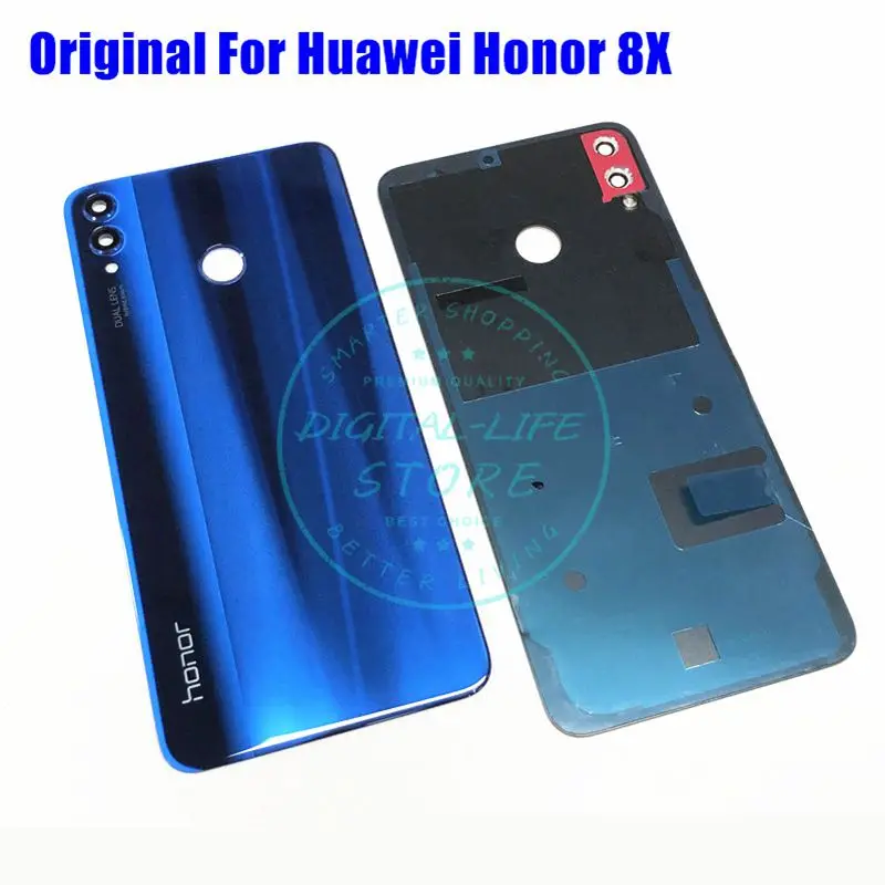 Оригинальное качество для Huawei Honor 8X Задняя крышка батареи+ камера Стекло Объектив вид 10 Lite Корпус Замена Ремонт Запчасти