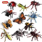 Фигурки в виде насекомых Oenux, фигурки животных, бабочки, Кузнечика, паука, фигурки мантиса, миниатюрные обучающие игрушки для детей