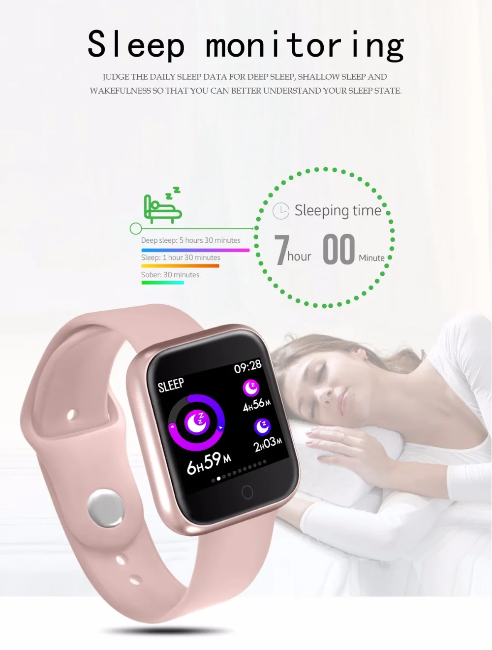 P70 Для женщин модные часы Smart Watch Ip68 Водонепроницаемый сердечного ритма крови Давление для Iphone Для мужчин Спорт Фитнес трекер Smartwatch PK IWO 5