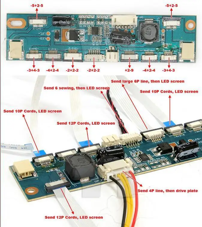 Универсасветодиодный светодиодная лампа инвертор повышающая плата 2P 6P 10P 12P